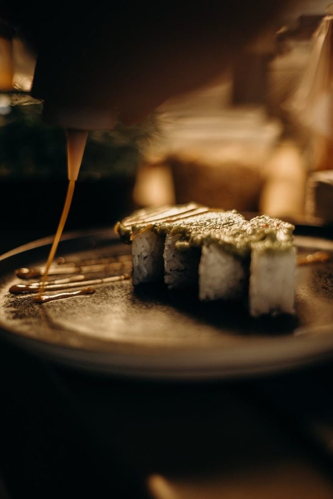 Close up of sushi on plate
