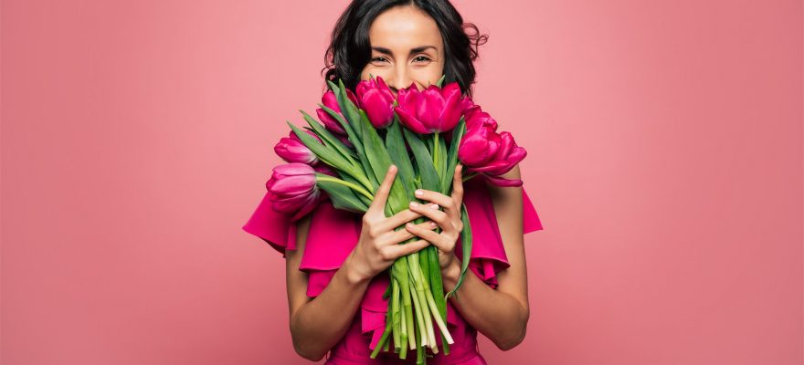 Photo of a Woman with Flowers
